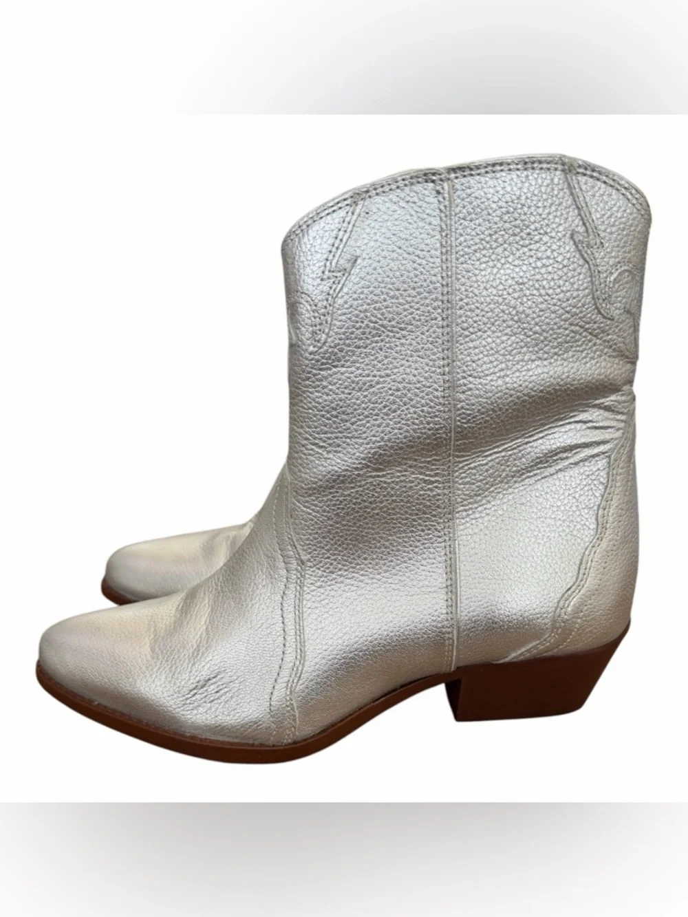 Silver Western Ankle Boot - Women